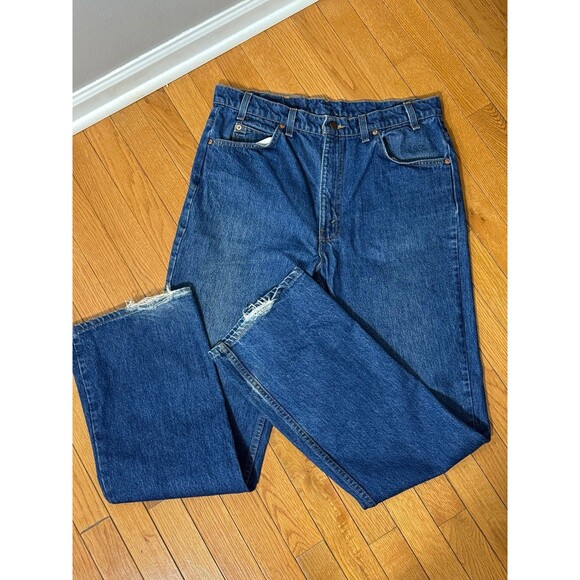 Vintage 90s Levis 517 Orange Tab Bootcut Jeans 36/32 - Picture 6 of 7